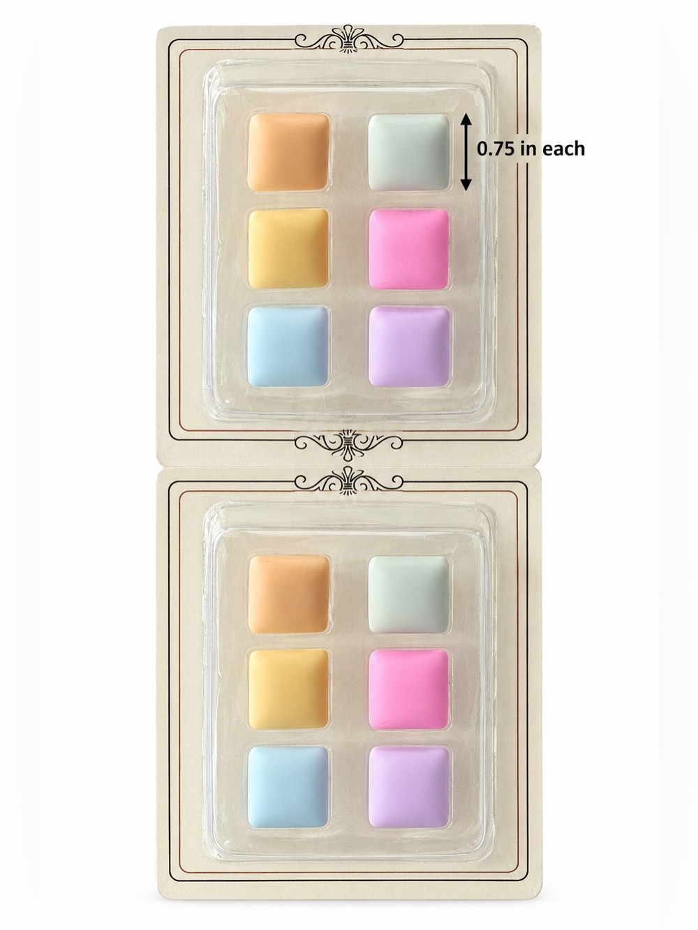 🆕 2 Sets Pastel Square Push Pins Lot of a Total Of 12